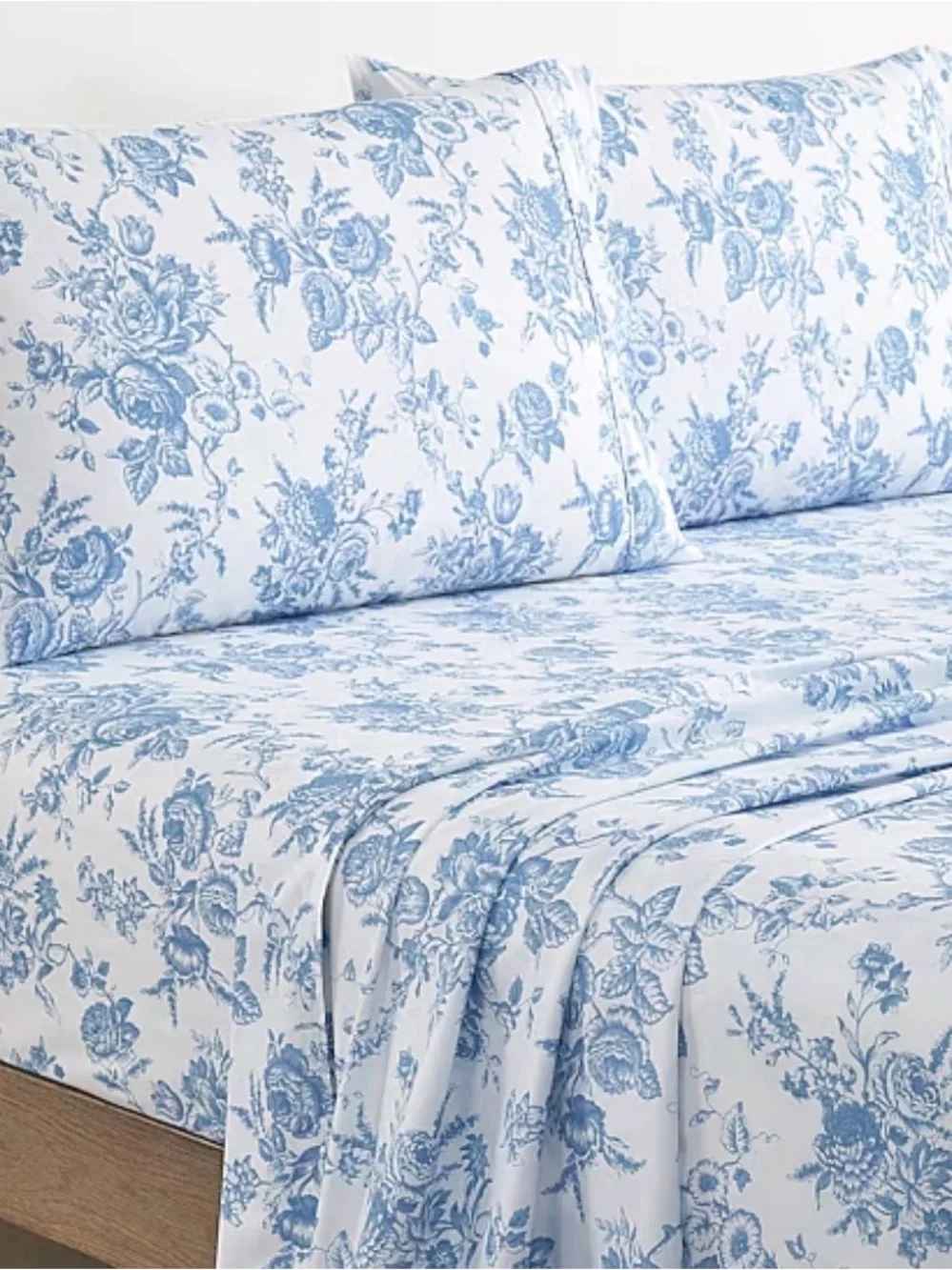 Charming Elegant TWIN XL Blue Toile Sheet Set ~. Shabby Chic Cottage Vibe